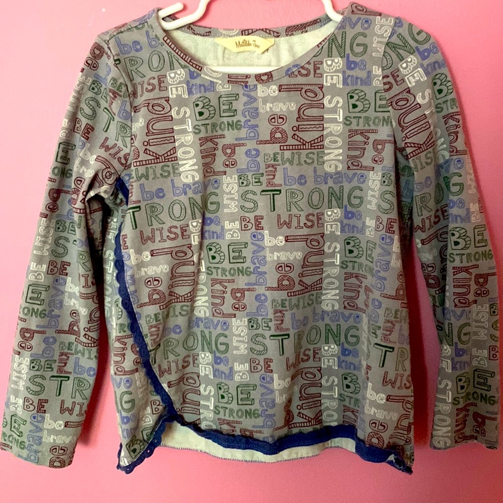 Matilda Jane + size 5+ girls long sleeve shirt + be brave and be kind!